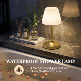 Audles waterproof shower lamp in gold provides spa-like bathroom ambiance