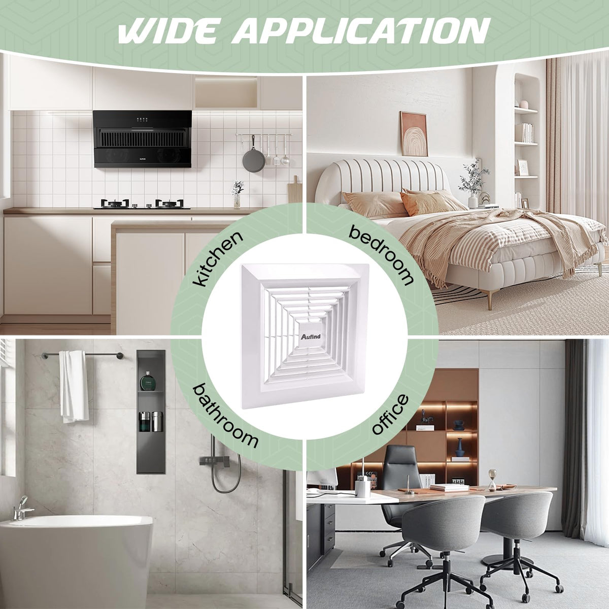 Aufind spring-loaded installation demonstrates easy, tool-free setup.
