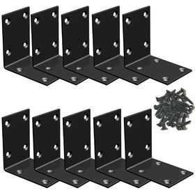 Aufuga black stainless steel shelf bracket 10-pack providing strong, secure wall shelving.