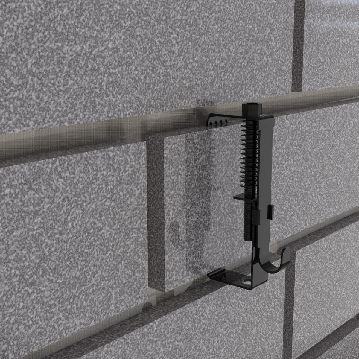 Aufuga brick hooks adjustable range highlighted for 1.5 to 3 inches installation.