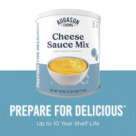 Augason Farms cheese sauce ready for dipping snacks or toppings