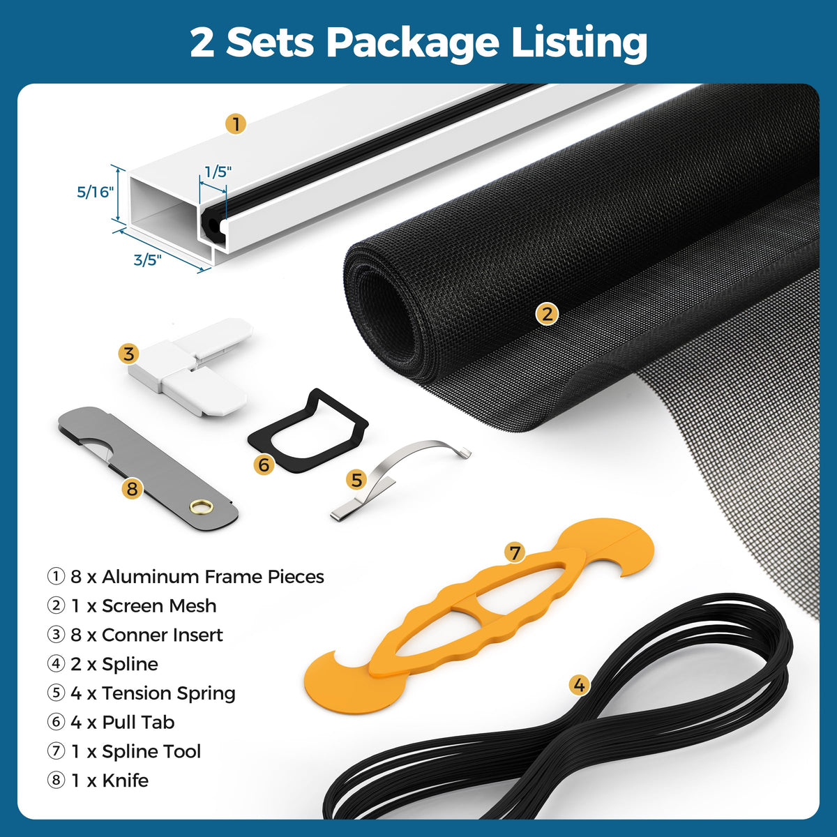Augblinds adjustable frame 46x46 for easy DIY screen creation.