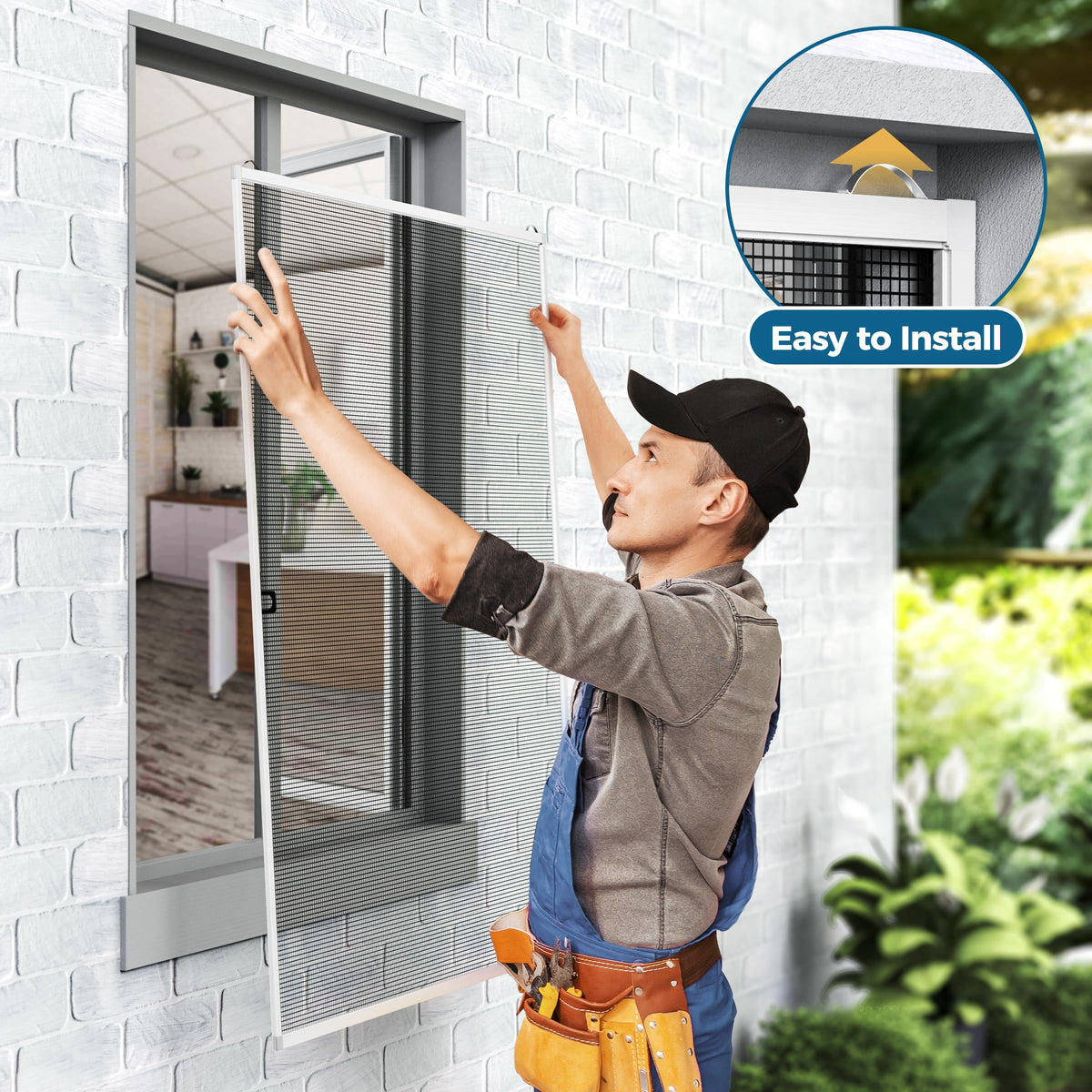 Augblinds premium screen mesh 18x16 keeps insects out while ventilating the room.