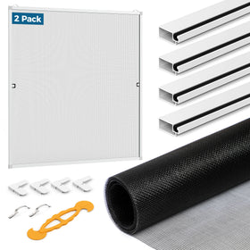Augblinds window screen frame kit assembly for two screens with a custom fit.