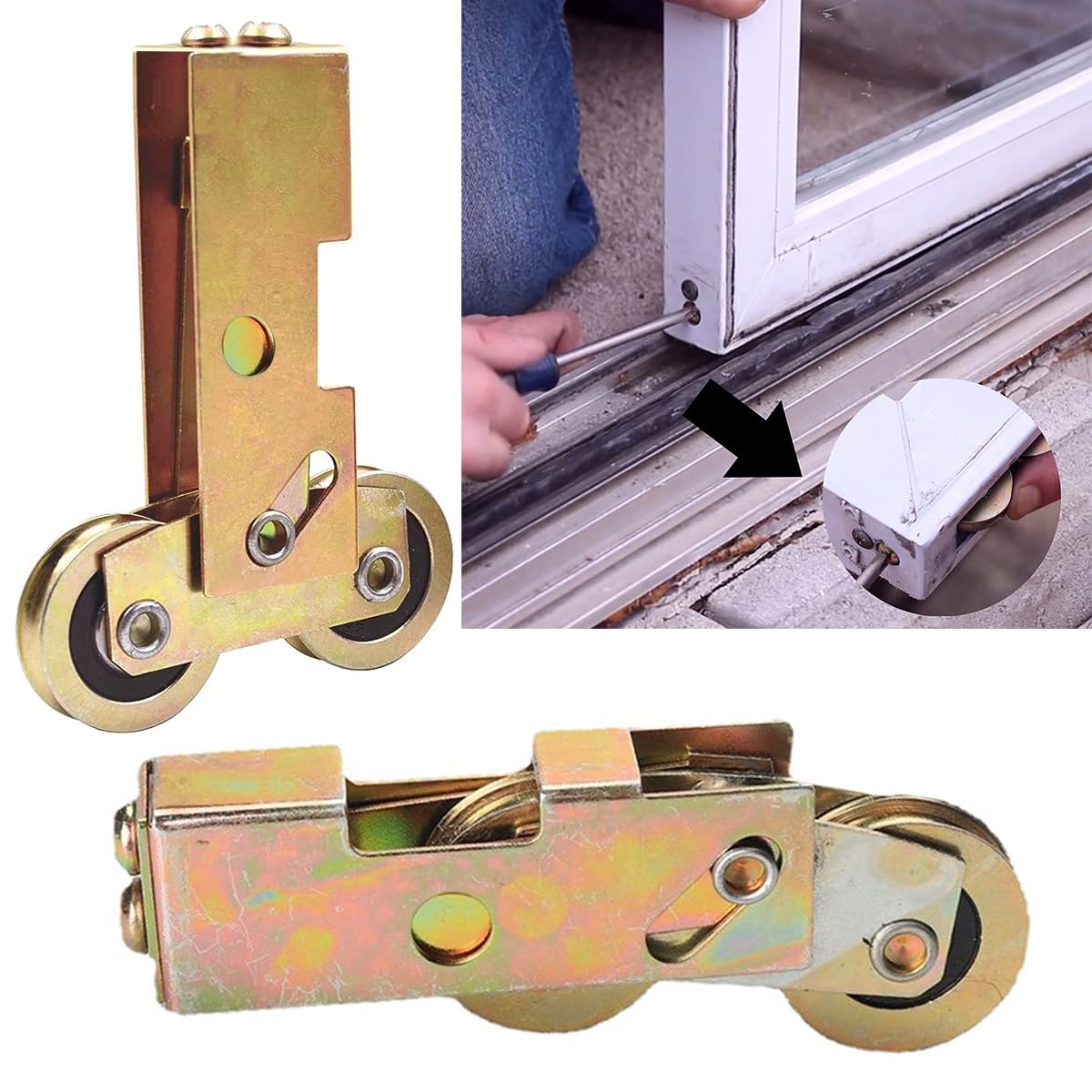 Augenweide 2-pack tandem roller assembly for smooth, quiet door movement.