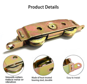 Augenweide heavy-duty tandem wheels assembly for durable patio door performance.