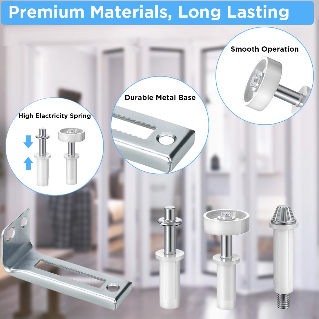 Augenweide door spring and metal pivot pin providing reliable tension