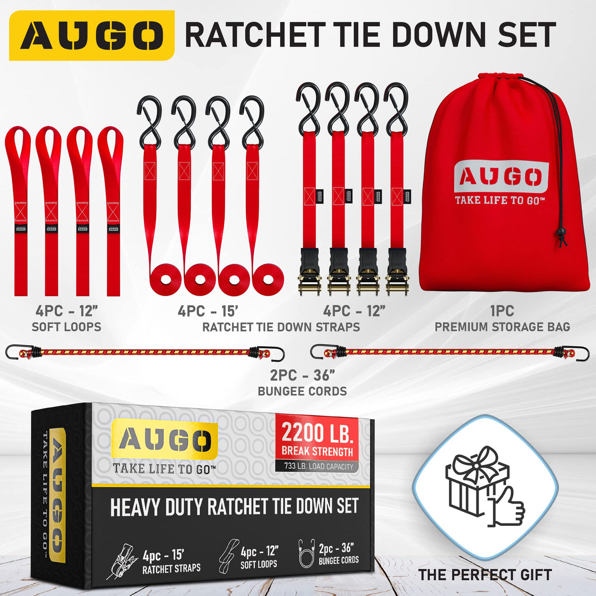 AUGO 1-inch webbing provides flexible tie-down options