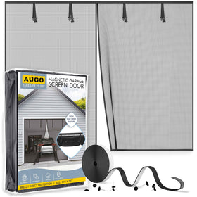 AUGO garage door screen easy install demonstrates quick setup for a 9x7 ft opening.
