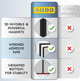 AUGO garage door screen heavy-weighted bottom keeps the screen secure.