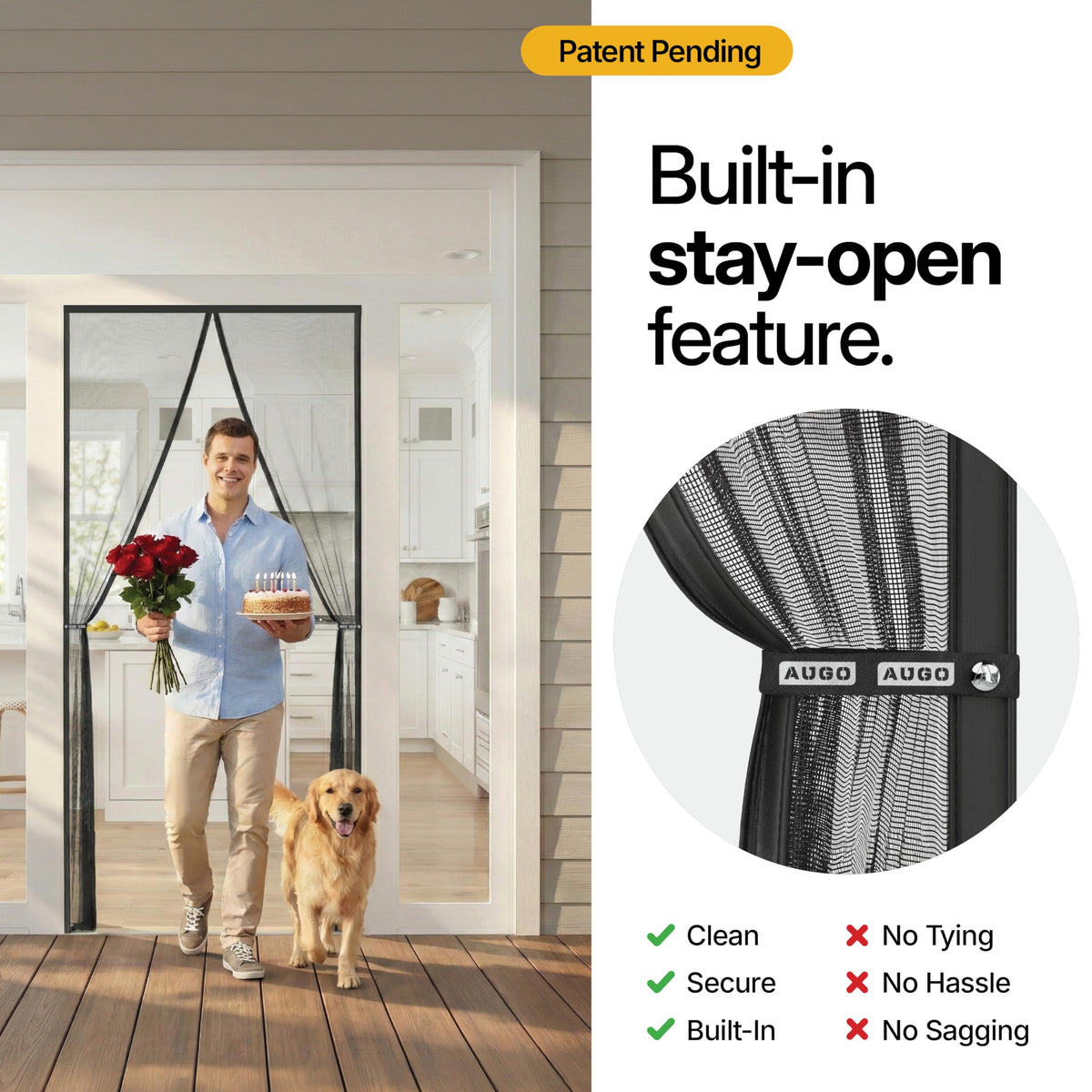 AUGO heavy-duty mesh in action delivering breezy protection for busy doors.