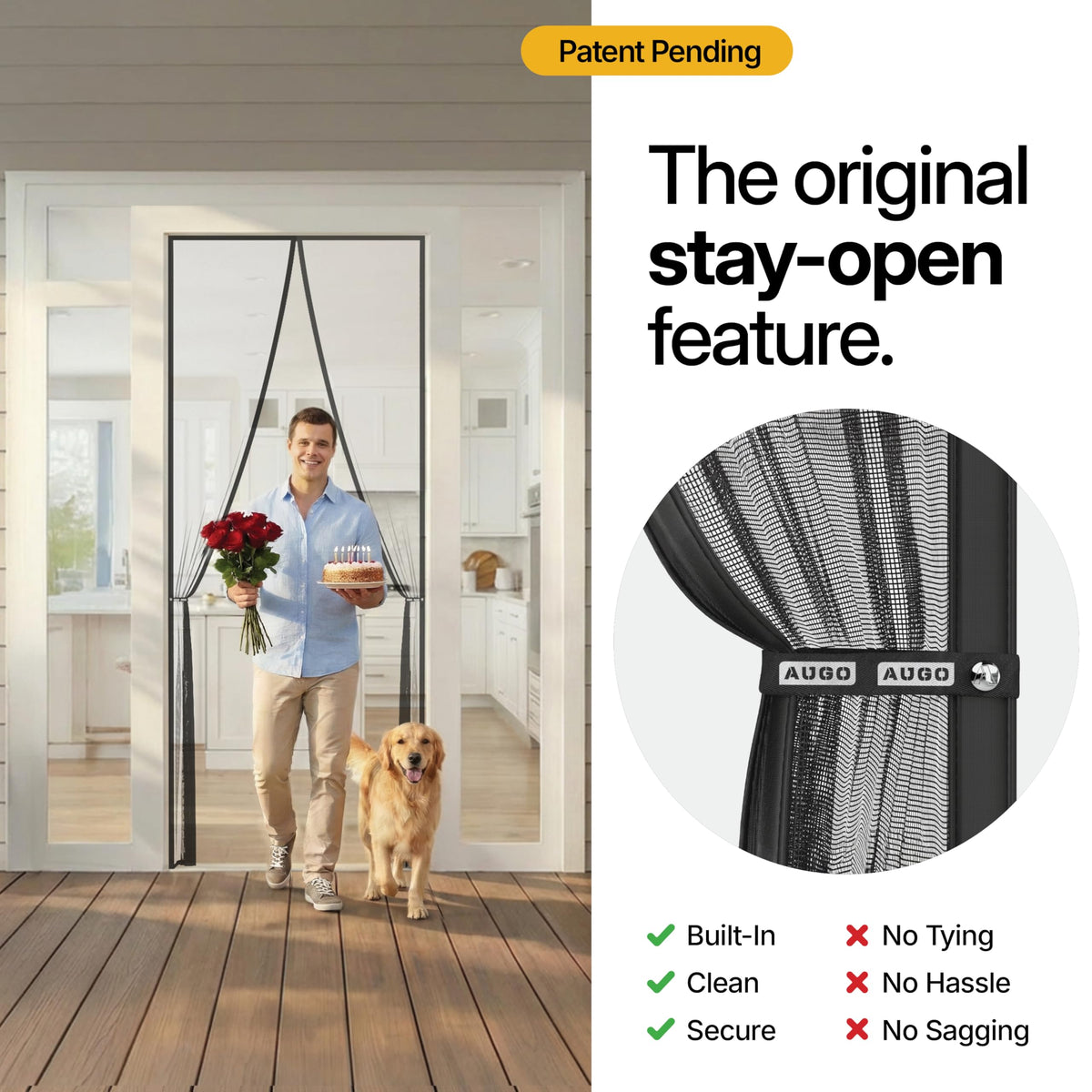 AUGO easy-install-tape and hardware enable fast, secure mounting.