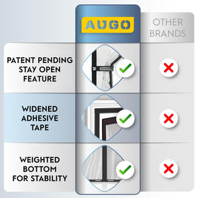 AUGO curtain magnets sealing a doorway for easy entry and draft control