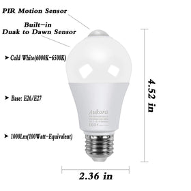 Aukora motion sensor bulb illuminates the porch as you approach at night