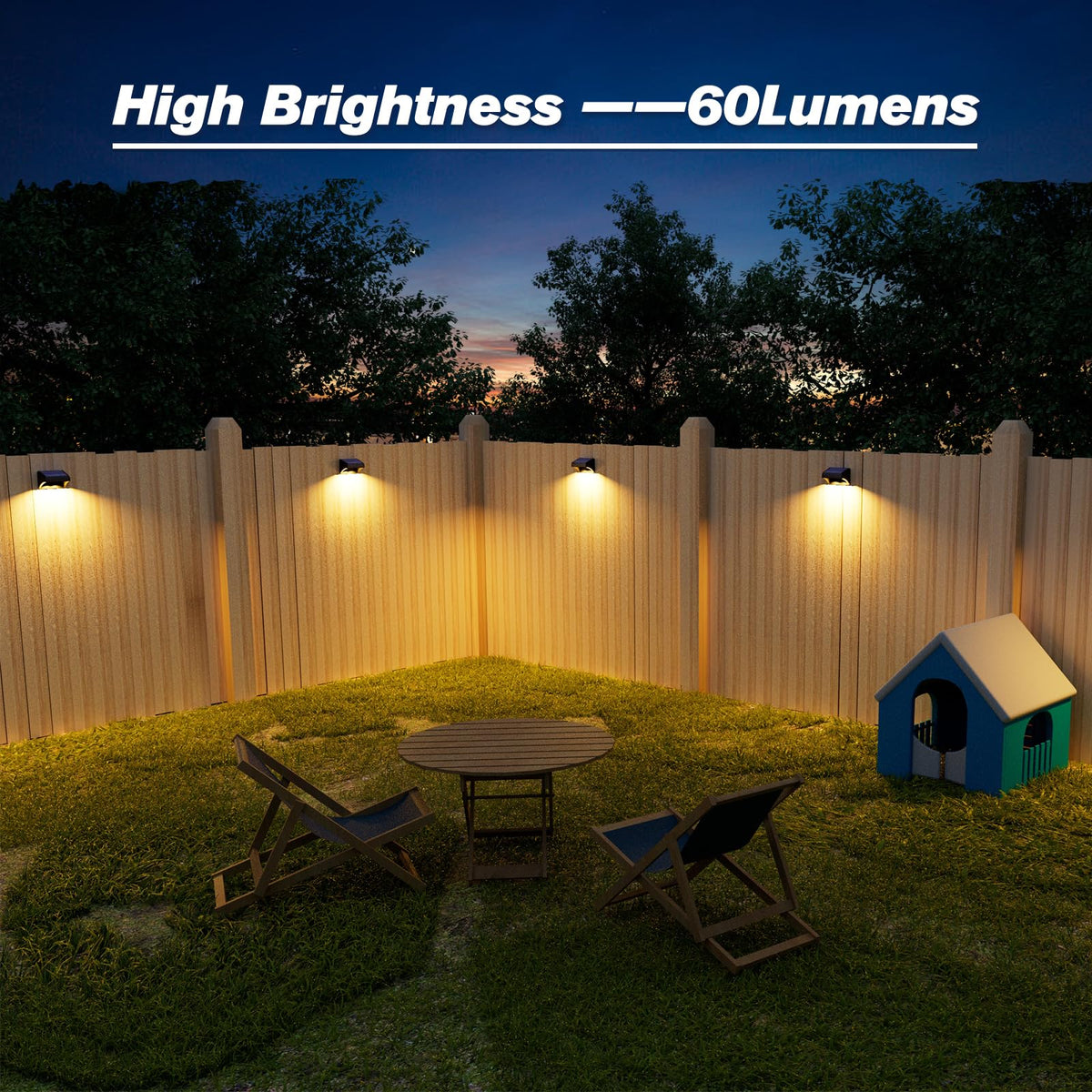 Aulanto fence lights emit 60 lumens for clear path lighting after dusk