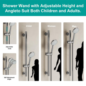 AULEEND 5-function handheld showerhead with versatile spray options.