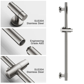 AULEEND 59-inch hose offers flexible reach during showers.