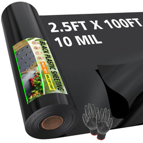 Auliand 10mil black LLDPE sheeting roll designed for rugged crawl space coverage