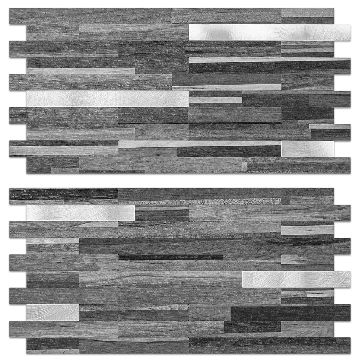 AULIGET wood-gray textured backsplash tiles offer durable kitchen coverage with easy cleaning.