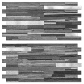 AULIGET wood-gray textured backsplash tiles offer durable kitchen coverage with easy cleaning.