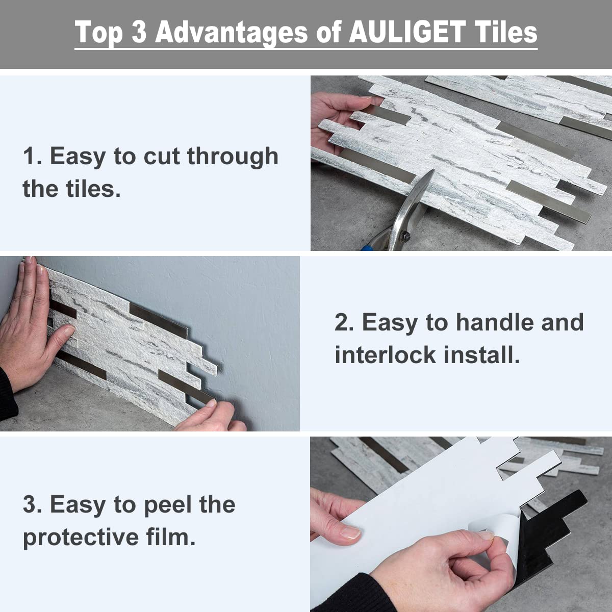 AULIGET no-glue peel-and-stick back keeps walls intact.