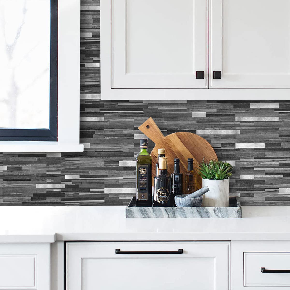 AULIGET waterproof tiles withstand steam and splashes while wiping clean.