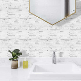 AULIGET waterproof kitchen backsplash resists steam and splashes for easy wipe-down.