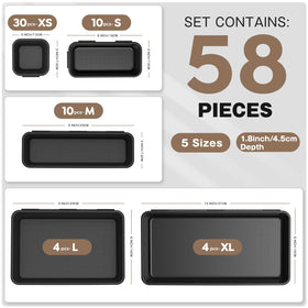 A-LuGei five-sizes tray dividers enabling neat, flexible storage in a drawer