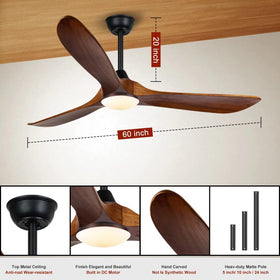 AUNLPB damp-rated outdoor ceiling fan suited for covered spaces.