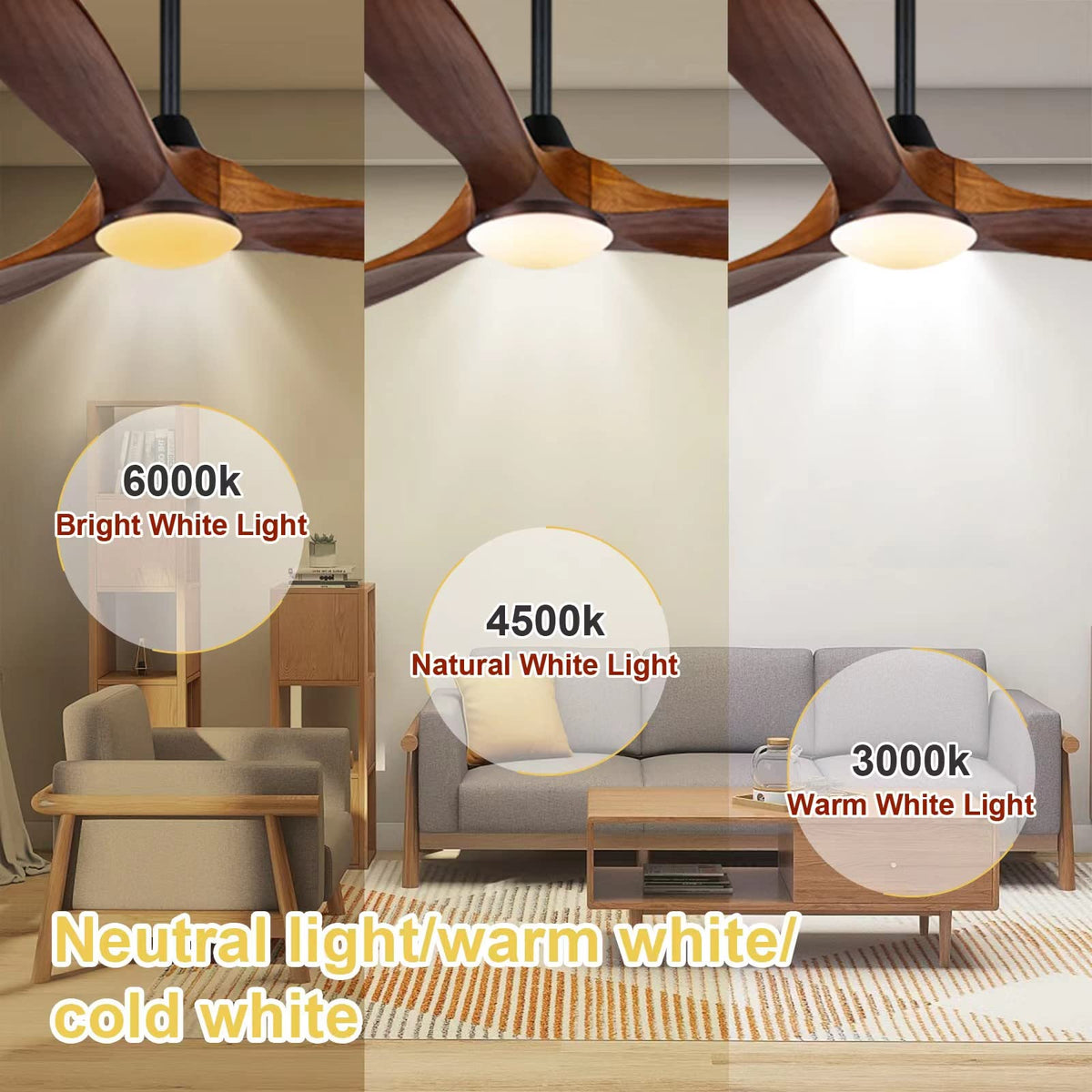 AUNLPB remote-controlled ceiling fan for precise speed and light control.