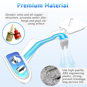 Aünsffer bidet attachment dual-nozzle close-up showing adjustable spray