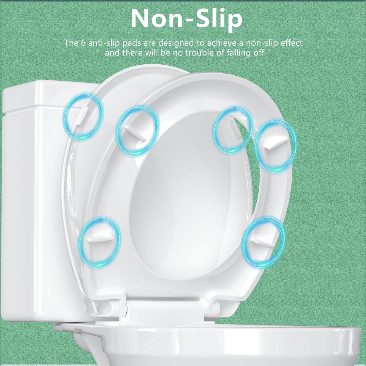 Aunsffer round seat features easy installation for quick bathroom upgrades.