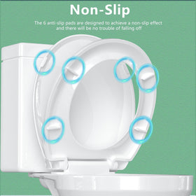 Aunsffer round seat features easy installation for quick bathroom upgrades.
