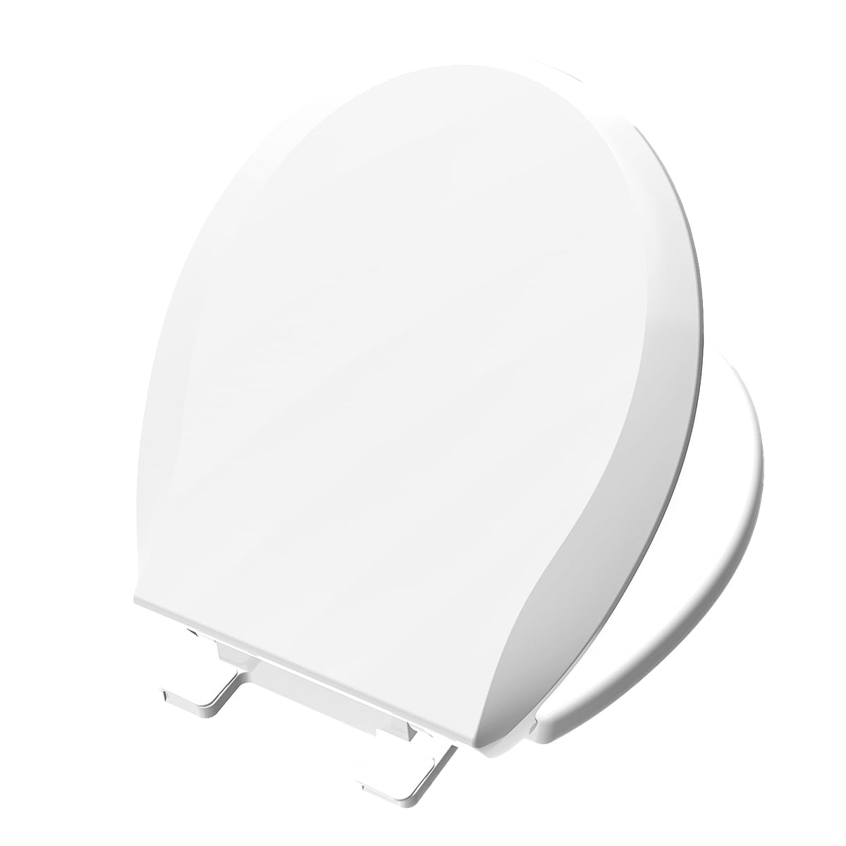 Aunsffer round 16.5-inch toilet seat with soft-close for silent closing.