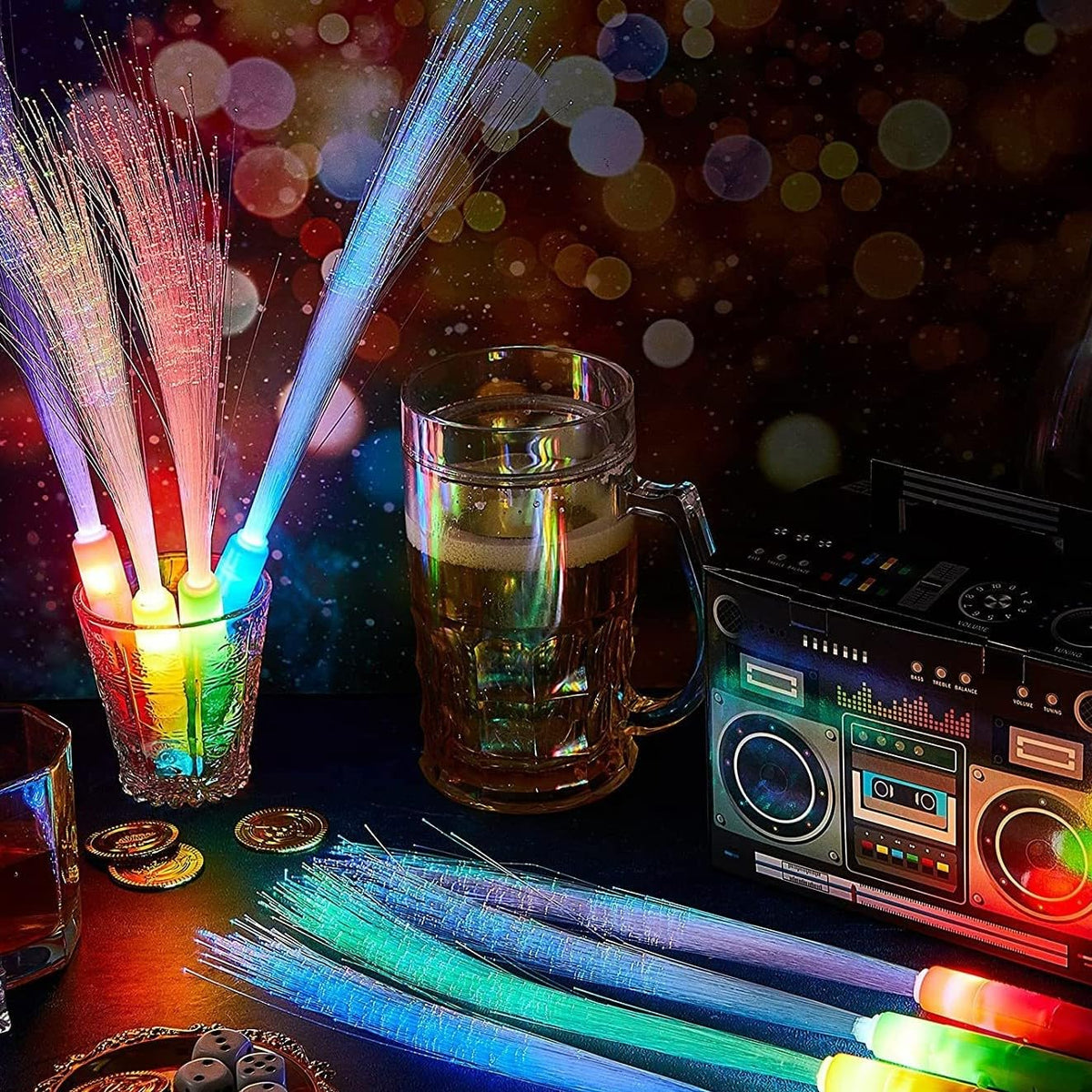 Auntzyj party-cheering prop adds excitement with colorful light effects.
