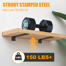 Aunulahca 10-inch wall-mounted bracket installed, demonstrating strong support for open shelves