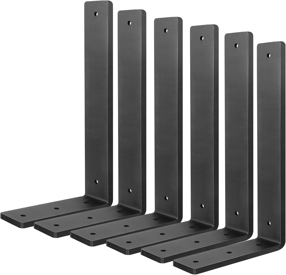 Aunulahca floating shelf bracket 12-inch front view supports strong wall display