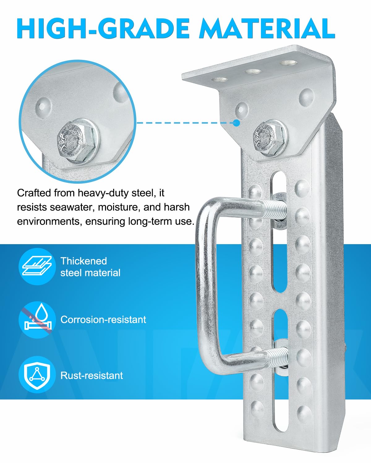 Aupar adjustable swivel-top design lets you tailor hull contact for better alignment