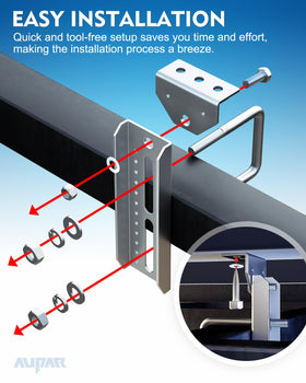 Aupar installation kit includes all hardware for quick, hassle-free setup