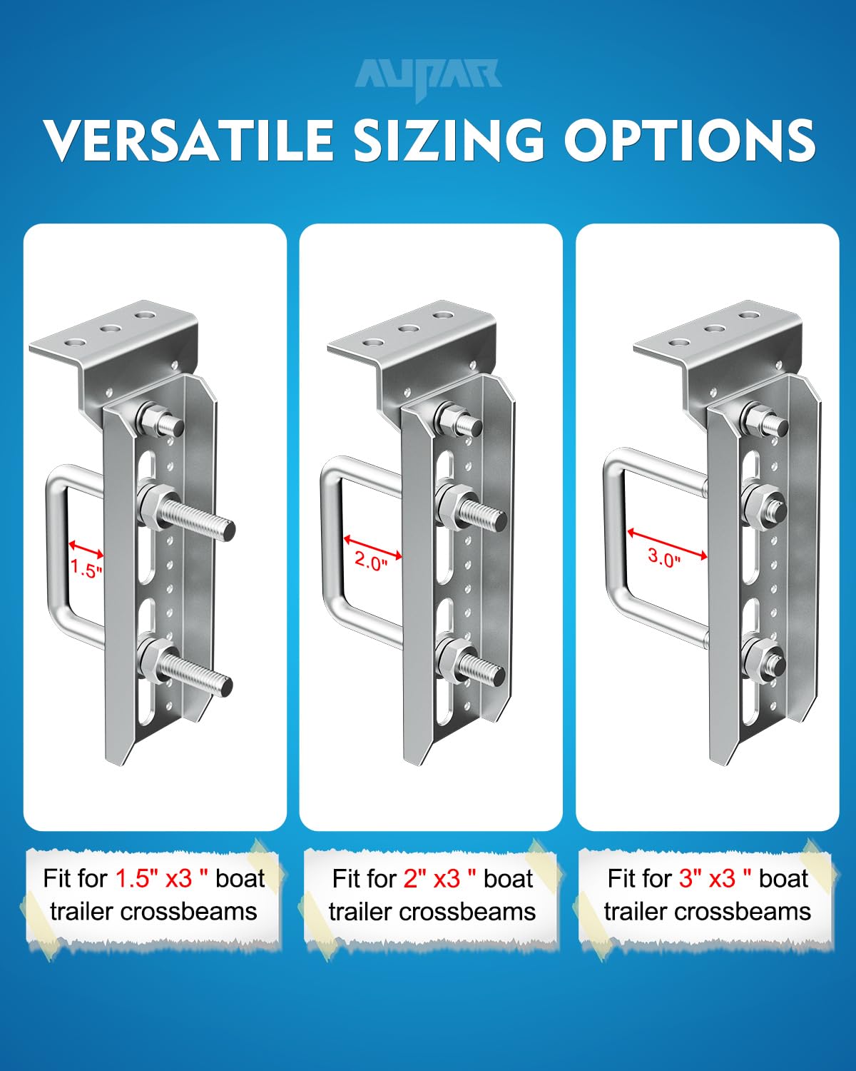 Aupar universal crossmember compatibility enables flexible fit with 3x3, 2x3, and 1.5x3