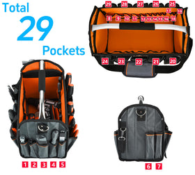 Aupofit 29-pocket layout keeps tools neatly organized and reachable.