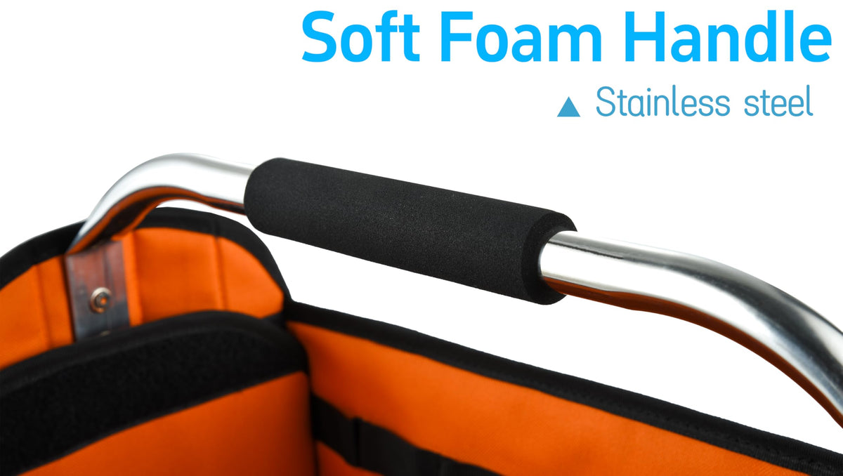 Aupofit stainless steel handle with foam grip provides sturdy lifting.