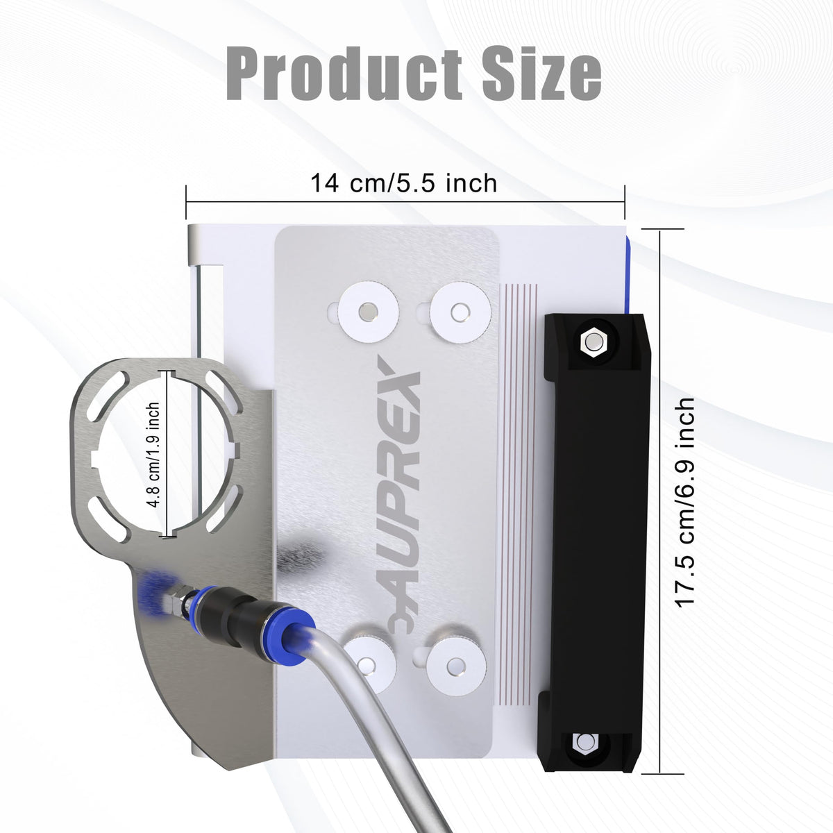 AUPREX tile chamfer tool precision bracket enables accurate alignment during cuts.