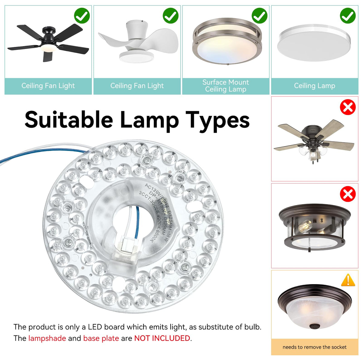 AUPRUN dimmable LED board provides smooth brightness control.