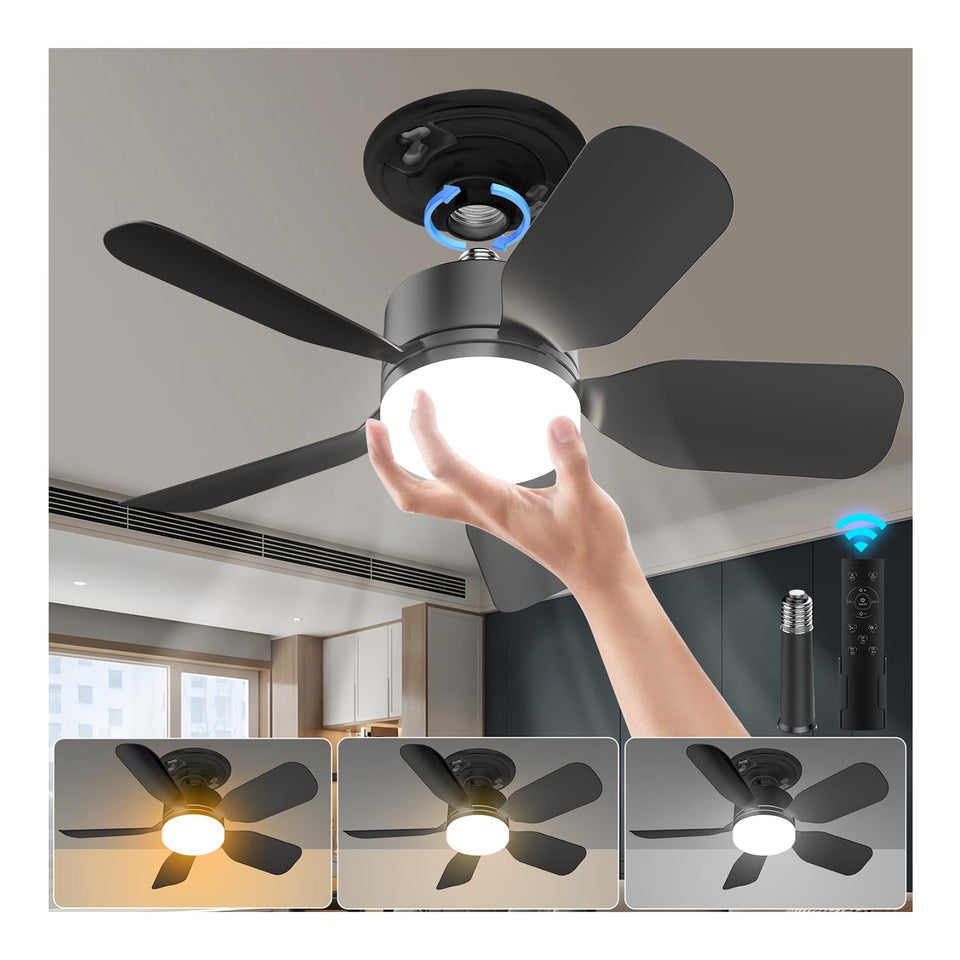 aupuslite 20in socket fan light with remote for easy cooling and lighting