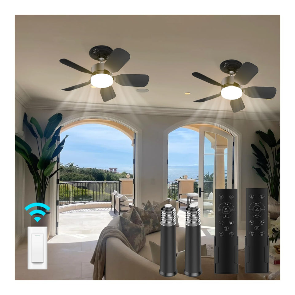 Aupuslite 20-inch socket fan light with remote for versatile room lighting and airflow