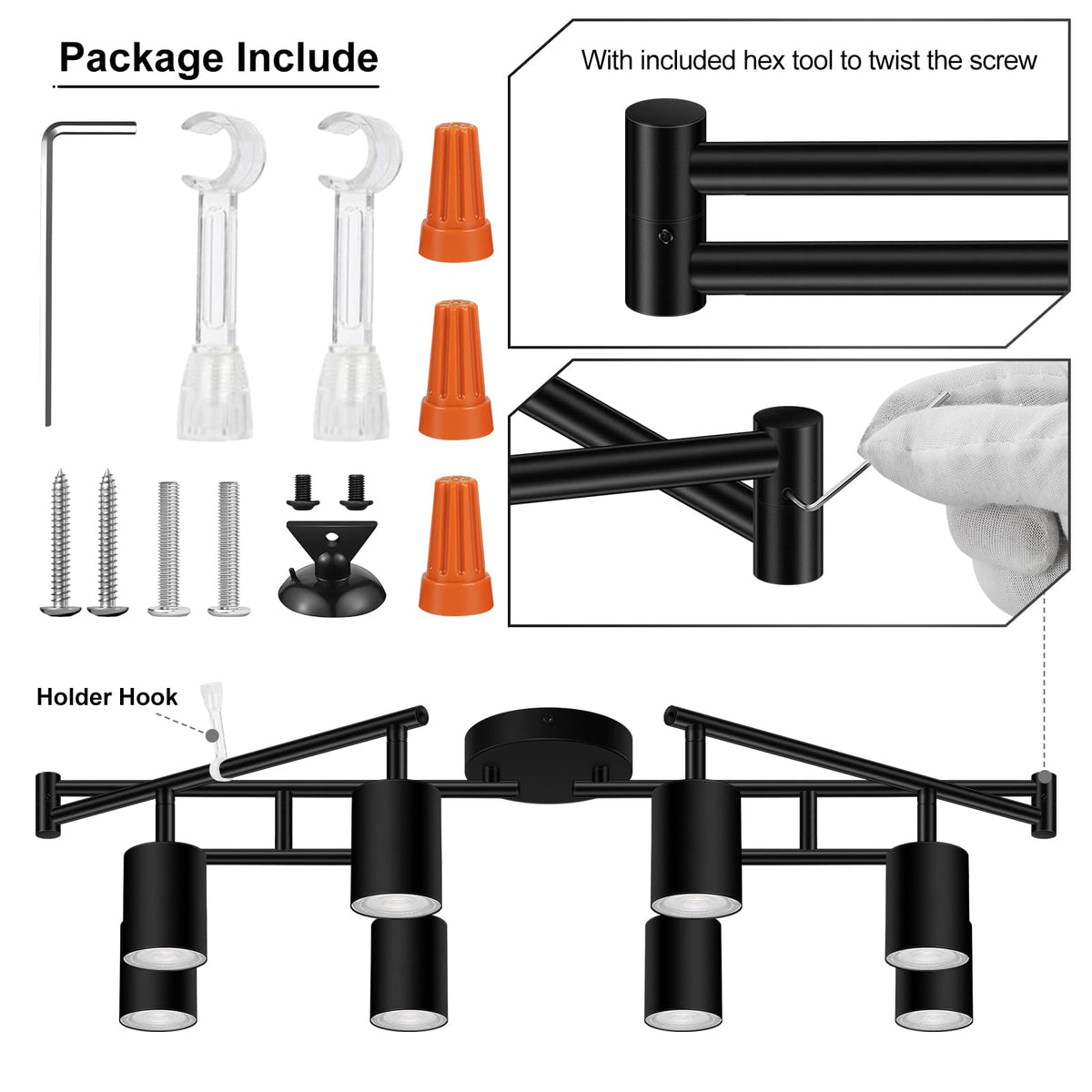AUQUEE GU10 base track light compatibility for diverse bulbs