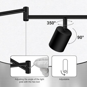 AUQUEE matte black kitchen track head with adjustable rotation for targeted tasks
