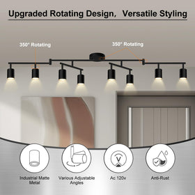 AUQUEE rotatable track light heads with 90° vertical and 350° horizontal rotation