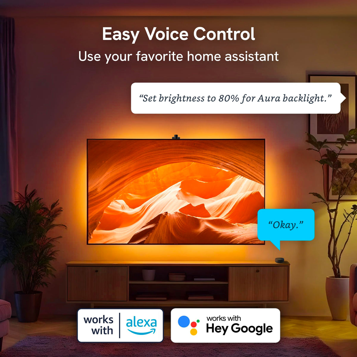 Aura Labs 3M adhesive enables secure installation on the TV back.